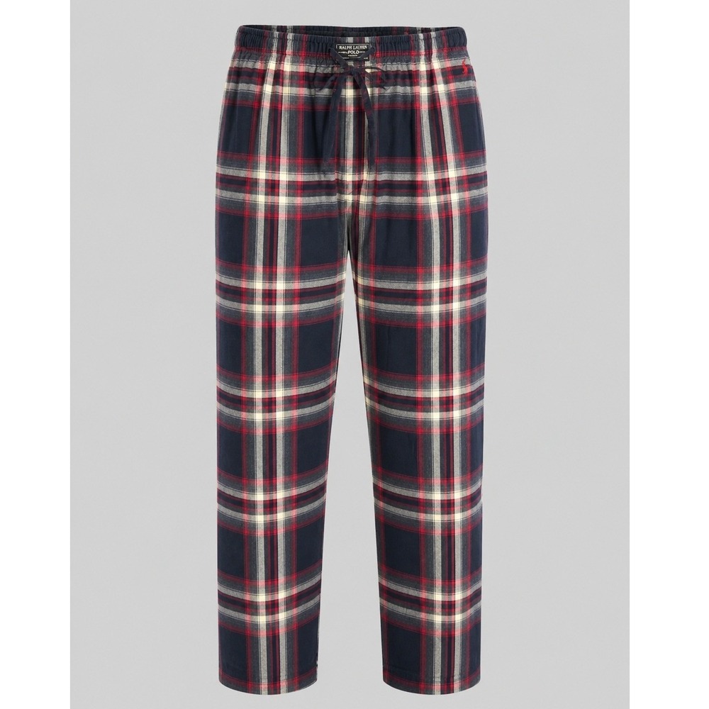 Polo Ralph Lauren Mens Red Black‎ Plaid Cotton Pajama Pants Sleepwear Large